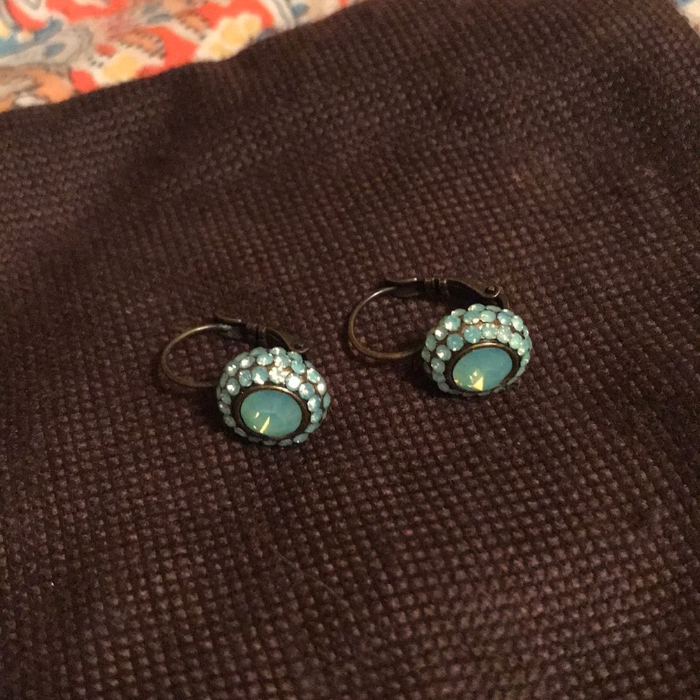 Aqua/Bronze earrings